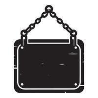 Hanging Signboard Silhouette A Rustic Wooden Illustration vector