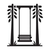 Charming Swing Silhouette Illustration for Park and Playtime Designs vector