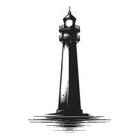 Majestic Lighthouse Art Illustration Nautical Beacon Guide Coastal Navigation vector