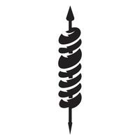 Abstract Spring Silhouette Illustration Flexible Mechanical Component Design vector
