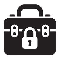 Locked Briefcase Illustration Graphic Symbol of Security Privacy and Business vector