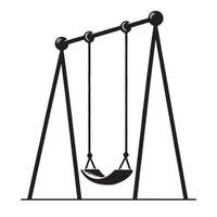 Classic Swing Set Silhouette Children's Playground Recreation Illustration vector