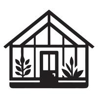 Greenhouse Silhouette A Illustration of Growing and Nurturing Life vector