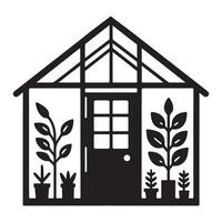 Greenhouse Filled with Plants Gardening and Cultivation Illustration vector