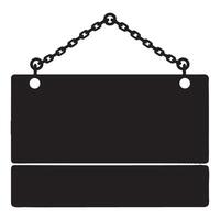 Blank Hanging Sign Advertisement with Chain Illustration Minimalist Design vector