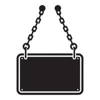 Blank Sign Hanging with Chain Business Advertisement Board Template vector