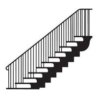 Simple Staircase with Railing Silhouette Illustration for Interior Design Projects vector