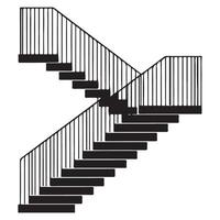Silhouette Complex Staircase with Multiple Landings Illustration for Architects vector