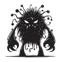 Cute Monster Illustration Funny and friendly character design art vector