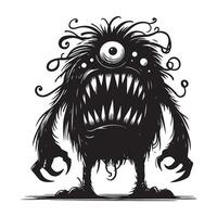 Creepy Monster Character Illustration art, suitable for Halloween theme design vector