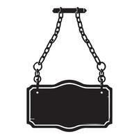 Hanging sign silhouette graphic for business advertisement display vector