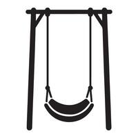 Outdoor swing set silhouette image for playground fun activity vector