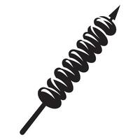 Grilled skewer silhouette image for barbecue food design vector