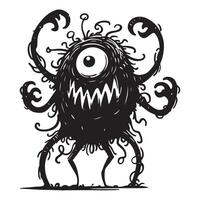 Cartoon monster silhouette image for creative spooky design vector