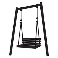 Classic Playground Swing Set Silhouette Illustration Design vector