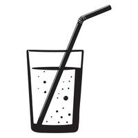 Refreshing Drink Illustration with Straw for Beverage and Summer Designs vector
