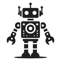 Retro Robot Silhouette Illustration For Creative Projects vector