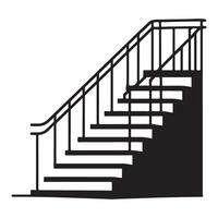 Staircase Illustration with Railing Silhouette Indoor Design Element vector
