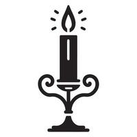 Elegant Candle Silhouette Illustration for Festive Occasions vector