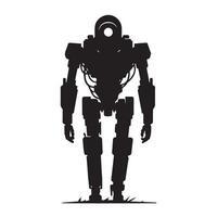 Robot Illustration Silhouette with Futuristic Design Artificial Intelligence vector