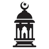 Ramadan Lantern Illustration with Star and Crescent Symbol vector