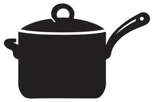 Illustration of Pot Silhouette with Handle for Cooking Needs vector