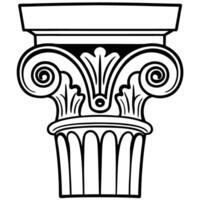 intricate ionic column capital design architectural greek classical ornament with volute scroll vector