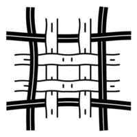 Interwoven lines forming geometric pattern, abstract linear art design, black and white symmetry vector