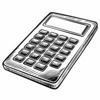 Hand Drawn Illustration of a Calculator for Financial and Educational Designs vector