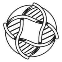 abstract logo design with intertwined circles and lines modern geometric symbol, overlapping shapes vector