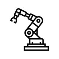 robotic arm ai integration line icon illustration vector