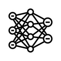 neural network ai integration line icon illustration vector