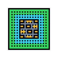 computer chip ai integration color icon illustration vector