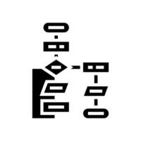 algorithm flowchart ai integration glyph icon illustration vector