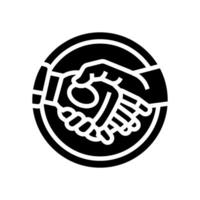 human and robot handshake ai integration glyph icon illustration vector