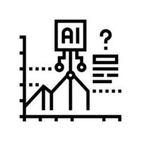 predictive analytics graph ai integration line icon illustration vector