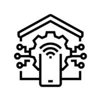 smart home automation ai integration line icon illustration vector