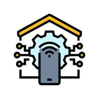 smart home automation ai integration color icon illustration vector