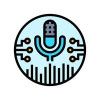 digital assistant microphone ai integration color icon illustration vector