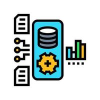 data processing pipeline ai integration color icon illustration vector