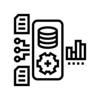 data processing pipeline ai integration line icon illustration vector