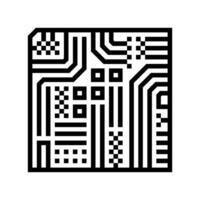 circuit board ai integration line icon illustration vector