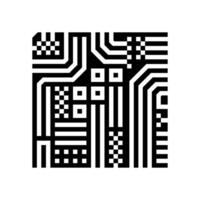 circuit board ai integration glyph icon illustration vector