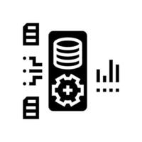 data processing pipeline ai integration glyph icon illustration vector