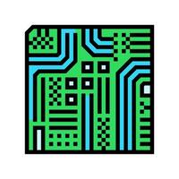 circuit board ai integration color icon illustration vector