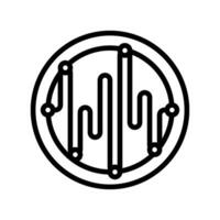 voice command wave deep learning line icon illustration vector