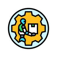 automation robot deep learning color icon illustration vector