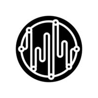 voice command wave deep learning glyph icon illustration vector