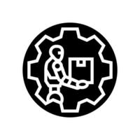 automation robot deep learning glyph icon illustration vector