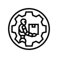 automation robot deep learning line icon illustration vector
